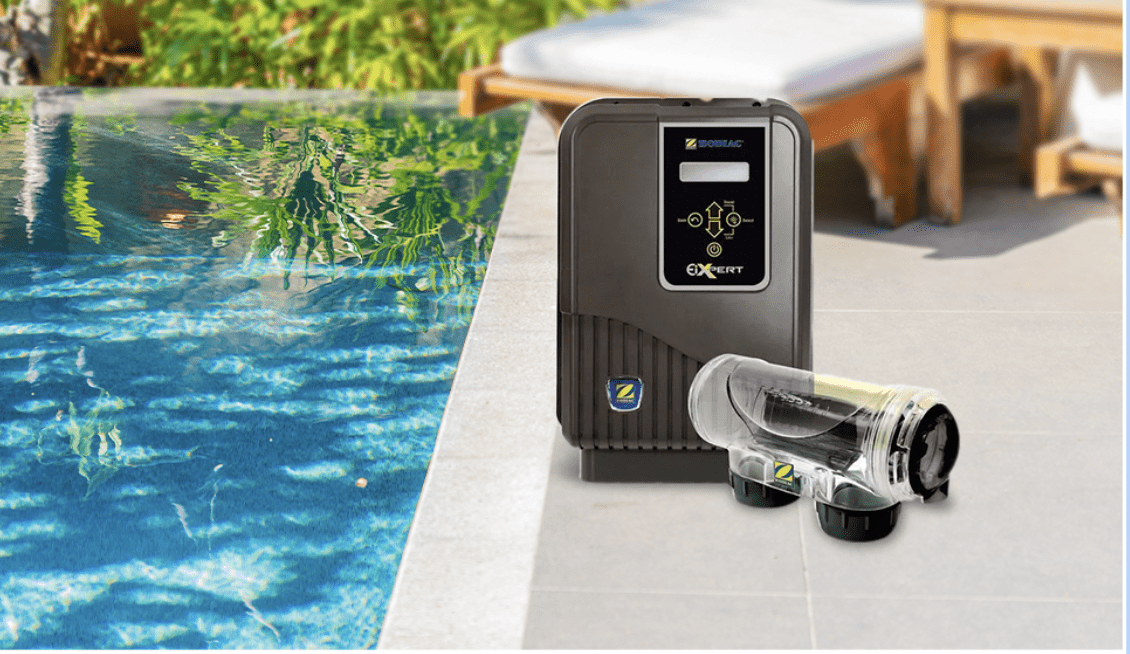 Saltwater chlorinator in the pool