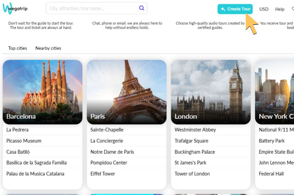 step 1 create tour in wegotrip app